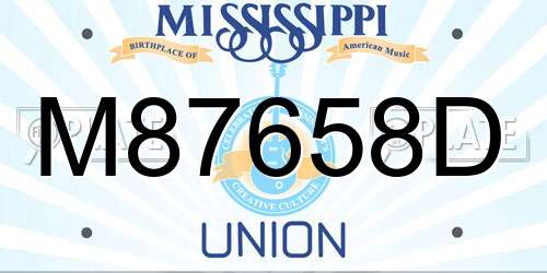 M87658D Mississippi License Plate