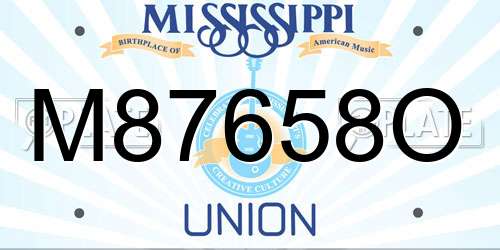 M87658O Mississippi License Plate