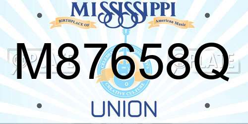 M87658Q Mississippi License Plate