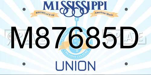 M87685D Mississippi License Plate