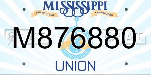 M876880 Mississippi License Plate