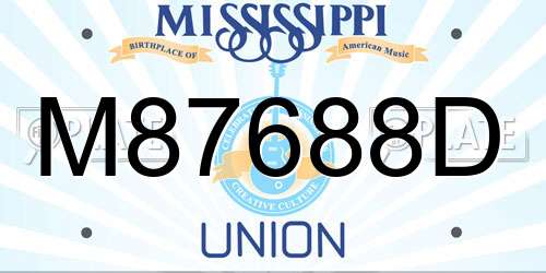 M87688D Mississippi License Plate