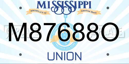 M87688O Mississippi License Plate