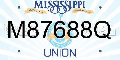 M87688Q Mississippi License Plate