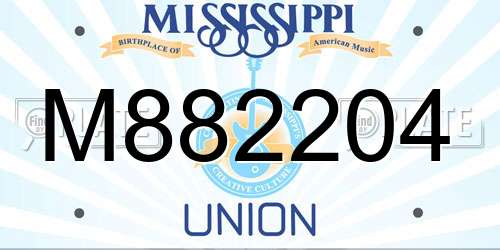 M882204 Mississippi License Plate