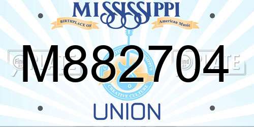 M882704 Mississippi License Plate