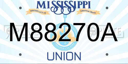 M88270A Mississippi License Plate