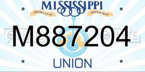 M887204 Mississippi License Plate
