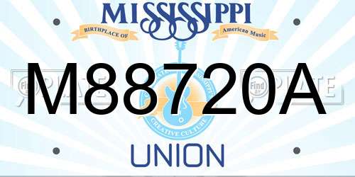 M88720A Mississippi License Plate