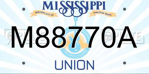 M88770A Mississippi License Plate