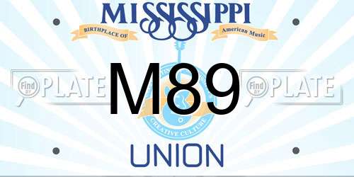 M89 Mississippi License Plate