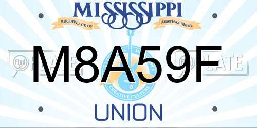 M8A59F Mississippi License Plate