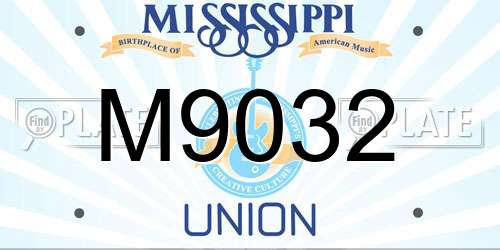 M9032 Mississippi License Plate