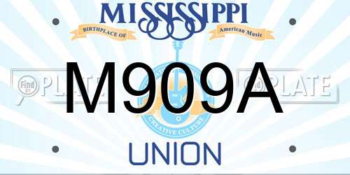 M909A Mississippi License Plate