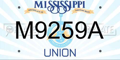 M9259A Mississippi License Plate