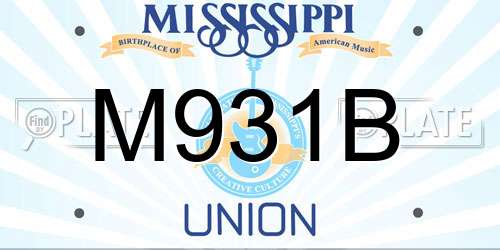 M931B Mississippi License Plate