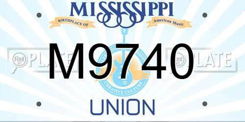 M9740 Mississippi License Plate