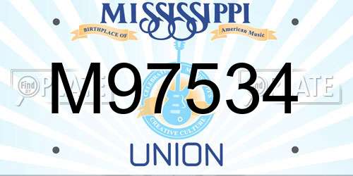 M97534 Mississippi License Plate