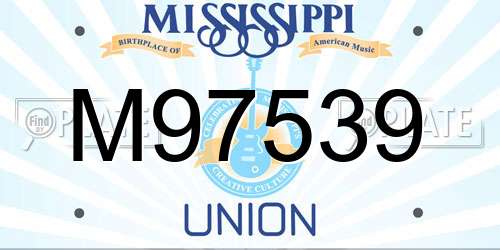 M97539 Mississippi License Plate