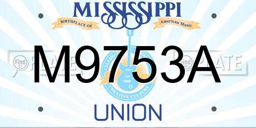 M9753A Mississippi License Plate