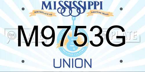 M9753G Mississippi License Plate