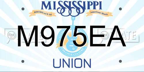 M975EA Mississippi License Plate