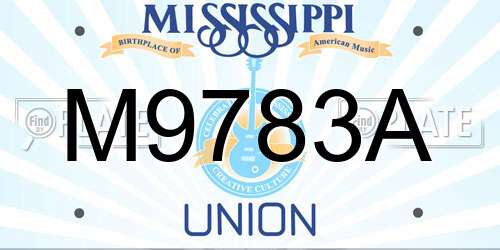 M9783A Mississippi License Plate