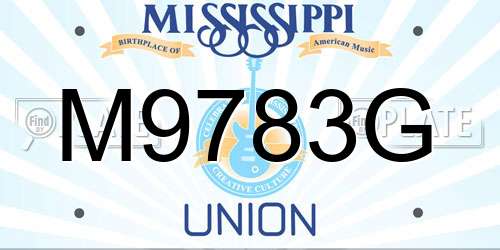 M9783G Mississippi License Plate