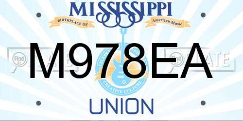 M978EA Mississippi License Plate