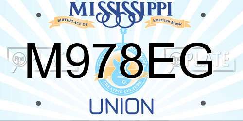 M978EG Mississippi License Plate