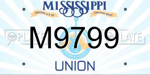 M9799 Mississippi License Plate