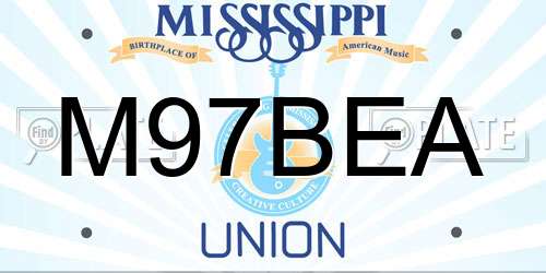 M97BEA Mississippi License Plate