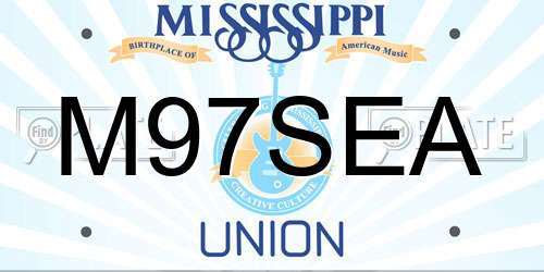 M97SEA Mississippi License Plate