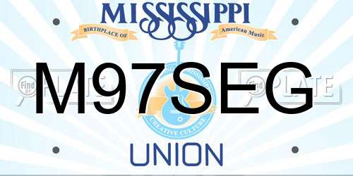 M97SEG Mississippi License Plate