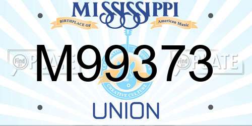 M99373 Mississippi License Plate