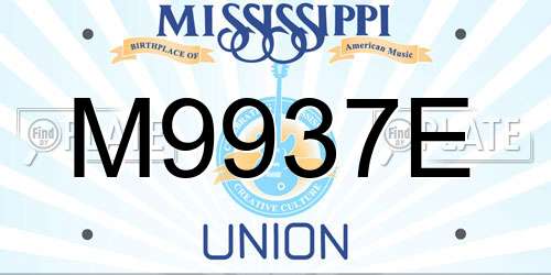 M9937E Mississippi License Plate
