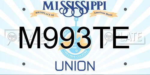 M993TE Mississippi License Plate