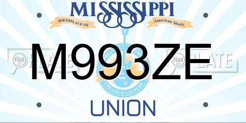 M993ZE Mississippi License Plate