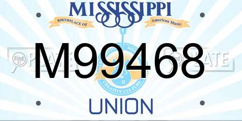 M99468 Mississippi License Plate