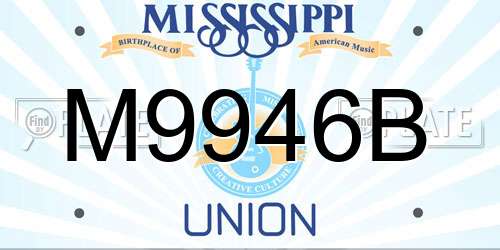 M9946B Mississippi License Plate