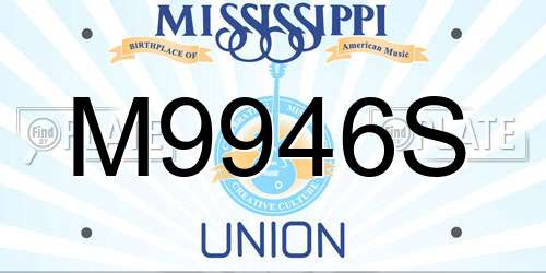 M9946S Mississippi License Plate