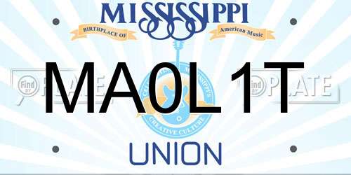 MA0L1T Mississippi License Plate
