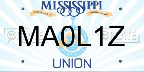 MA0L1Z Mississippi License Plate