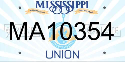 MA10354 Mississippi License Plate