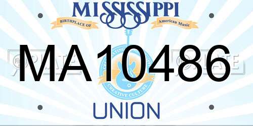 MA10486 Mississippi License Plate