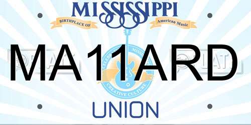 MA11ARD Mississippi License Plate