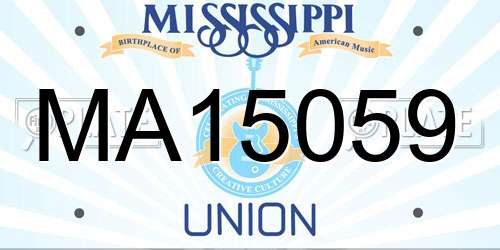 MA15059 Mississippi License Plate