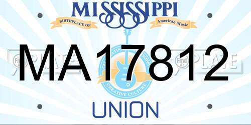 MA17812 Mississippi License Plate