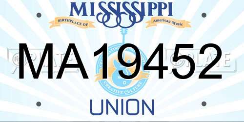 MA19452 Mississippi License Plate