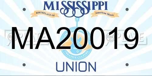 MA20019 Mississippi License Plate